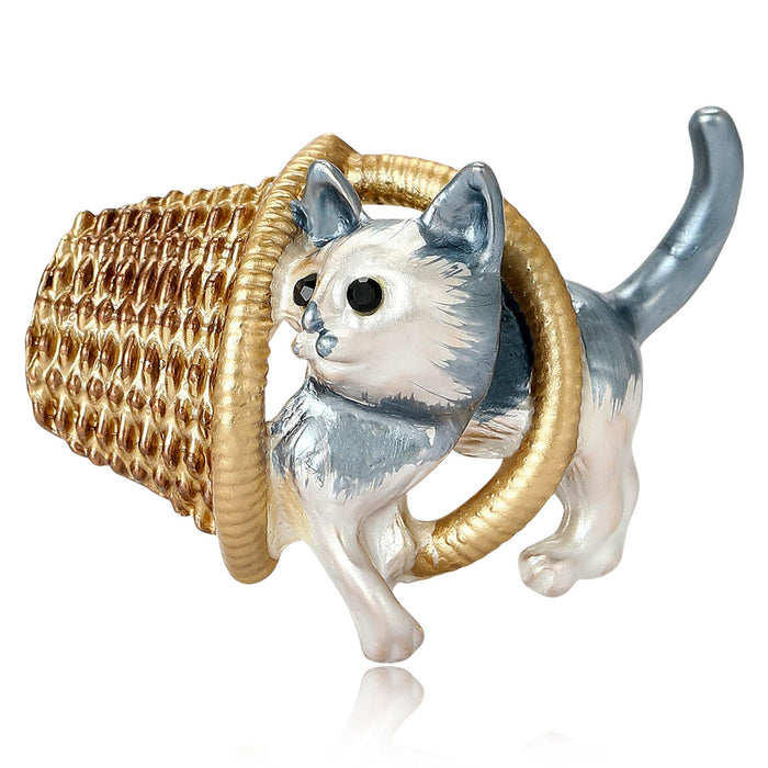 Alloy Enamel Cat Brooch Pin For Coats And Sweaters