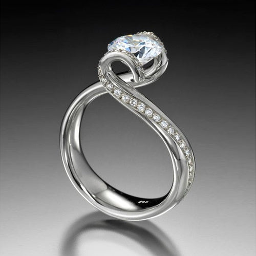 Creative Unique Shaped Zircon Ring For Women Cross Border Fashion Jewelry Accessory