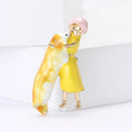 Alloy Enamel Dachshund And Girl Brooch Pin For Women Apparel view 3