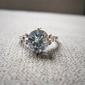 Minimalist OL Women Silver Plated Ring With Sky Blue Zircon, Fashion Finger Jewelry view 6