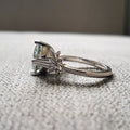 Minimalist OL Women Silver Plated Ring With Sky Blue Zircon, Fashion Finger Jewelry view 2