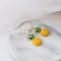 Elegant Summer Cartoon Pineapple Enamel Alloy Rhinestone Fruit Hook Drop Dangle Earrings view 4