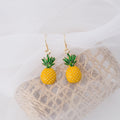 Elegant Summer Cartoon Pineapple Enamel Alloy Rhinestone Fruit Hook Drop Dangle Earrings view 1