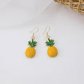 Elegant Summer Cartoon Pineapple Enamel Alloy Rhinestone Fruit Hook Drop Dangle Earrings view 3