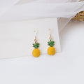 Elegant Summer Cartoon Pineapple Enamel Alloy Rhinestone Fruit Hook Drop Dangle Earrings view 2