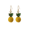 Elegant Summer Cartoon Pineapple Enamel Alloy Rhinestone Fruit Hook Drop Dangle Earrings view 5