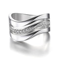 Simple Three Line Wave Shape Electroplated Copper Ring For Women, Personalized Jewelry view 2