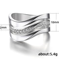 Simple Three Line Wave Shape Electroplated Copper Ring For Women, Personalized Jewelry view 5