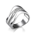 Simple Three Line Wave Shape Electroplated Copper Ring For Women, Personalized Jewelry view 4