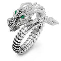 Platinum Plated Dragon Hip Hop Ring, Bold Creative Cocktail Party Finger Jewelry For Men view 1