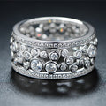 Elegant Hollow Micro Pave Zircon Ring For Women, Fine Fashion Statement Jewelry view 6