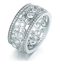 Elegant Hollow Micro Pave Zircon Ring For Women, Fine Fashion Statement Jewelry view 4