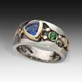 Ethnic Style Hollow Floral Green Zircon Ring For Women Trendy Fashion Finger Jewelry view 2