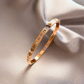 Copper Roman Numeral Round Bangle For Women Men Minimalist Korean Couple Jewelry view 3