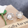 Simple Faux Pearl Stud Earrings For Women, Elegant Versatile Fashion Ear Jewelry view 2