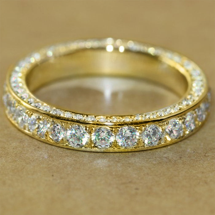 Full Circle Micro Pave Zircon Women's Ring Fashion Versatile Finger Jewelry Accessory
