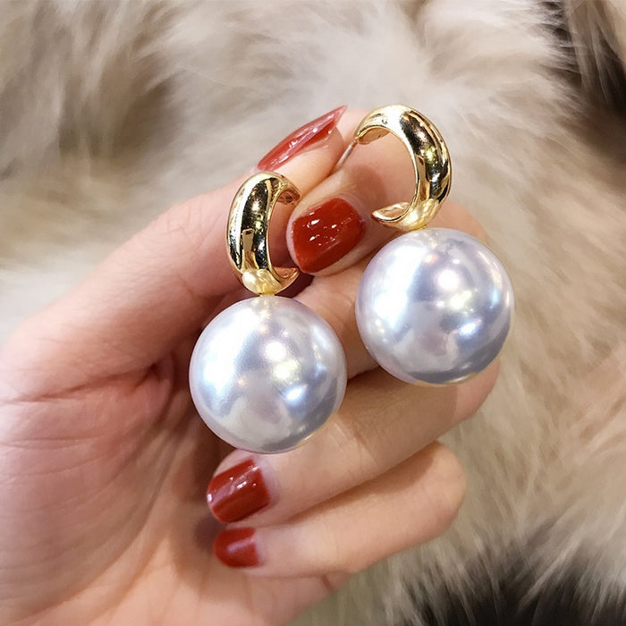 Simple Faux Pearl Earrings For Women Personalized Shape Versatile Dangle Ear Jewelry