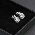 Exquisite Square Women's Stud Earrings With Full Zircon Inlay And Platinum Plated Finish view 4