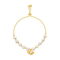 Gold Plated Cat Eye Stone Freshwater Pearl Beaded Bracelet For Women Adjustable Korean Fashion view 5