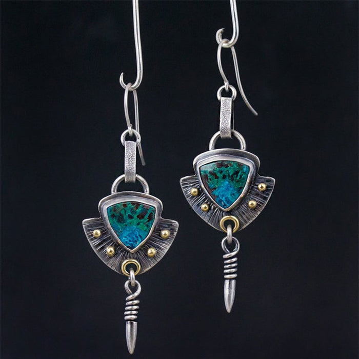 Vintage Ethnic Style Resin Drop Earrings, Elegant Versatile Women Dangle Ear Jewelry