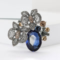 Alloy Rhinestone Flower Brooch Pin For Suits Shawls And Apparel view 2