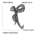 Alloy Black Rhinestone Bow Brooch Pin For Coats And Gifts view 5