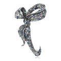 Alloy Black Rhinestone Bow Brooch Pin For Coats And Gifts view 4