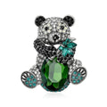 Metal Alloy Panda Rhinestone Brooch Pin For Fashion Lapel Decoration view 2