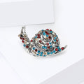 Alloy Enamel Rhinestone Snail Brooch Pin Vintage Apparel Accessory view 3