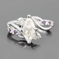 Classic European American Princess Style Sparkling Diamond Shaped Zircon Ring For Women view 1