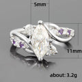 Classic European American Princess Style Sparkling Diamond Shaped Zircon Ring For Women view 2
