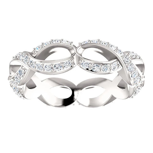 Creative Hollow Figure Eight Micro Pave Zircon Simple Ring, Trendy Street Style Jewelry