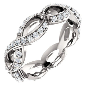 Creative Hollow Figure Eight Micro Pave Zircon Simple Ring, Trendy Street Style Jewelry