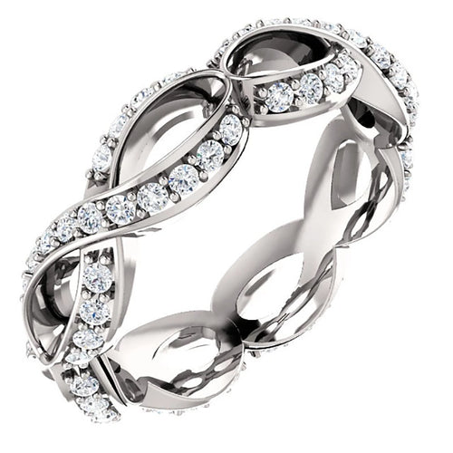 Creative Hollow Figure Eight Micro Pave Zircon Simple Ring, Trendy Street Style Jewelry
