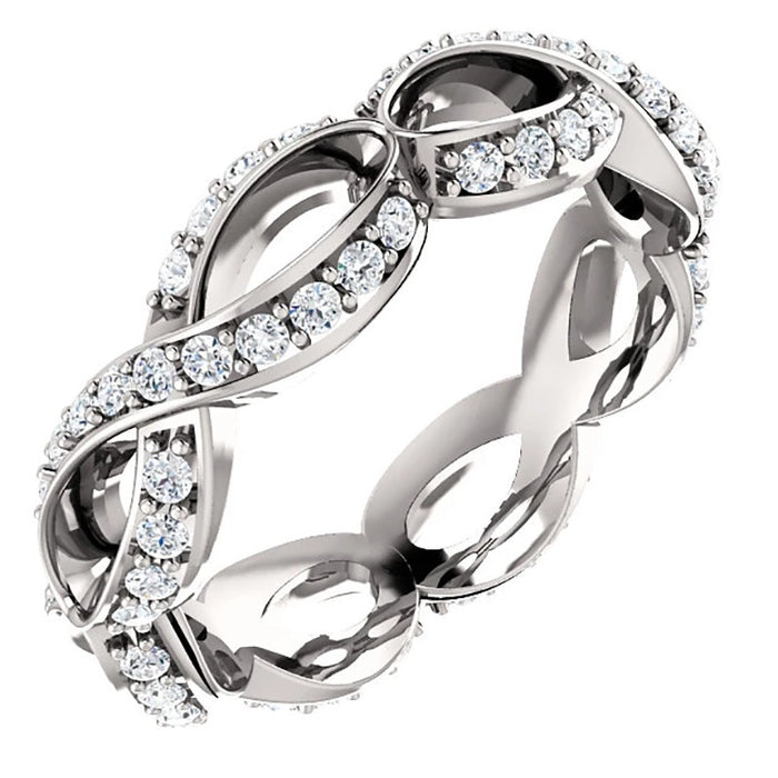 Creative Hollow Figure Eight Micro Pave Zircon Simple Ring, Trendy Street Style Jewelry