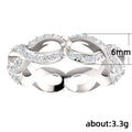 Creative Hollow Figure Eight Micro Pave Zircon Simple Ring, Trendy Street Style Jewelry view 4