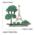 Enamel Rhinestone Alloy Pine Tree Eiffel Tower Brooch Pin For Sweaters view 5