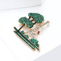 Enamel Rhinestone Alloy Pine Tree Eiffel Tower Brooch Pin For Sweaters view 3
