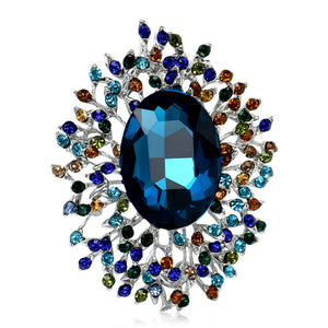 Alloy Large Crystal Brooch Pin For Suits And Evening Dresses
