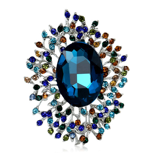 Alloy Large Crystal Brooch Pin For Suits And Evening Dresses