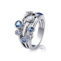 Women's Two Tone Zircon Geometric Ring With Three Lines And Small Circle Design, Creative Jewelry view 1