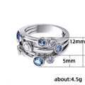 Women's Two Tone Zircon Geometric Ring With Three Lines And Small Circle Design, Creative Jewelry view 3