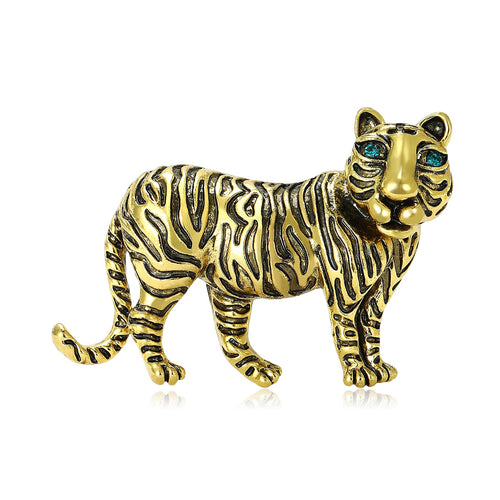 Alloy Vintage Tiger Brooch Pin For Men's Coat Decoration