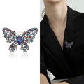 Vintage Alloy Hollow Rhinestone Butterfly Brooch For Shawl Fastening view 3