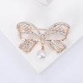 Alloy Hollow Bowknot Pendant Brooch With Rhinestones For Cardigans view 3