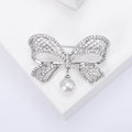 Alloy Hollow Bowknot Pendant Brooch With Rhinestones For Cardigans view 6