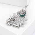 Alloy Rhinestone Pearl Leaf Brooch Pin For Elegant Apparel view 4