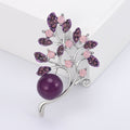 Alloy Rhinestone Pearl Leaf Brooch Pin For Elegant Apparel view 6