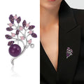 Alloy Rhinestone Pearl Leaf Brooch Pin For Elegant Apparel view 3