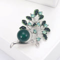 Alloy Rhinestone Pearl Leaf Brooch Pin For Elegant Apparel view 2
